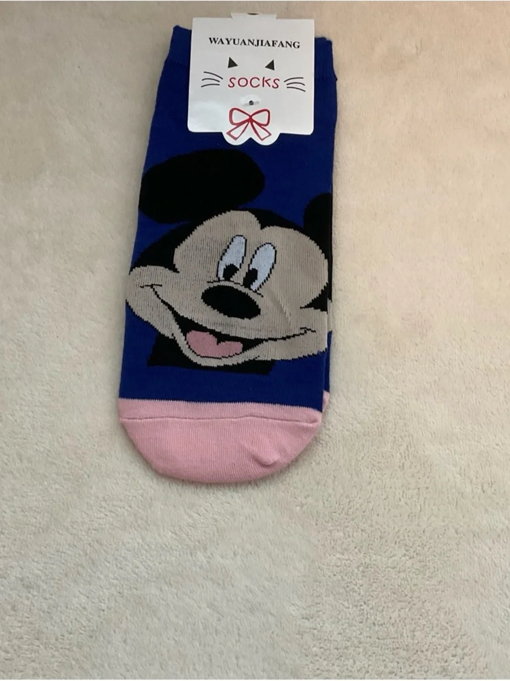 Blue & Pink Character Crew Socks